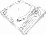 Dj Turntable Coloring Pages Sketch Page sketch template