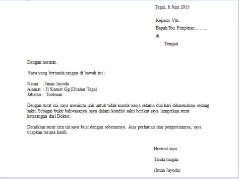 Contoh Surat Izin Sakit untuk Karyawan, Begini Cara Membuatnya - Blog Pengembangan Skill ...