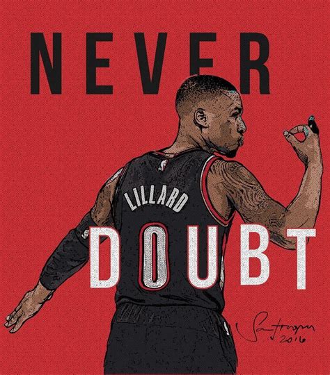 'Never Doubt' Damian Lillard Art | Blazers basketball, Nba basketball art, Basketball drawings