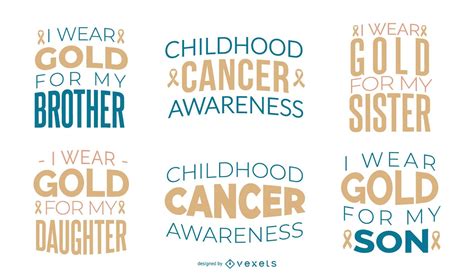 Childhood Cancer Awareness Quote Set Vector Download