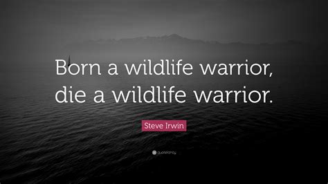 Steve Irwin Quote: “Born a wildlife warrior, die a wildlife warrior.”