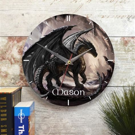 Personalised Dragon Wall Clock - GiftsOnline4U