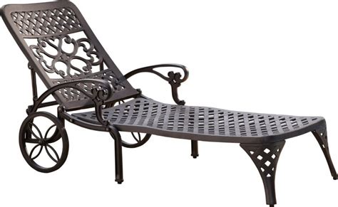 Home Styles Biscayne Outdoor Chaise Lounge Chair with Wheels