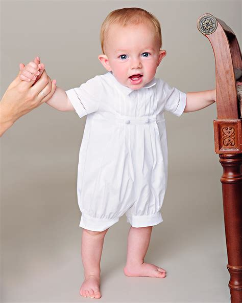 Baptism Boy, Christening Romper, Christening Boy, Blessing Boy, David