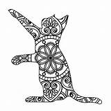 Premium Vector  cat Animal Mandala Coloring Page For Kids sketch template