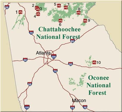 Chattahoochee National Forest Map - South Carolina On The Map