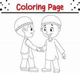 Coloring Page Muslim Boys shaking Hands 36714408 Vector Art At Vecteezy sketch template