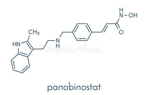 Panobinostat Cancer Drug Molecule Histone Deacetylase Inhibitor. Skeletal Formula. Stock Vector ...