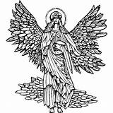 Biblical Angel Messenger Coloring Page · Creative Fabrica sketch template