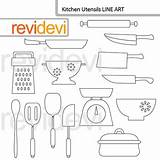 Cooking Utensils Coloring Page sketch template