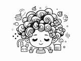 Adorable Hair Coloring Page  sketch template
