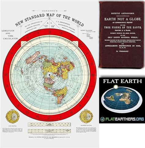 Amazon.com : Flat Earth Map - Gleason's New Standard Map Of The World ...