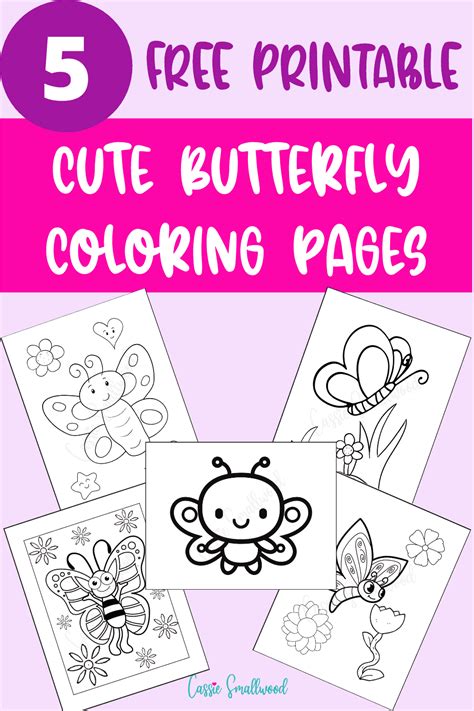 Adorably Cute Butterfly Coloring Pages - Cassie Smallwood