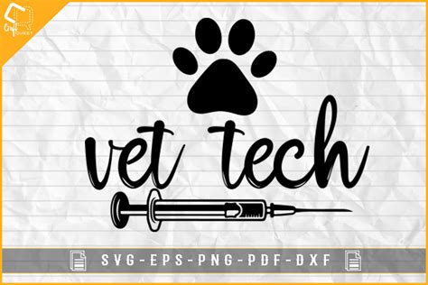 Vet Tech with Pet Paw Veterinary Design Graphic by Craft Quest ...