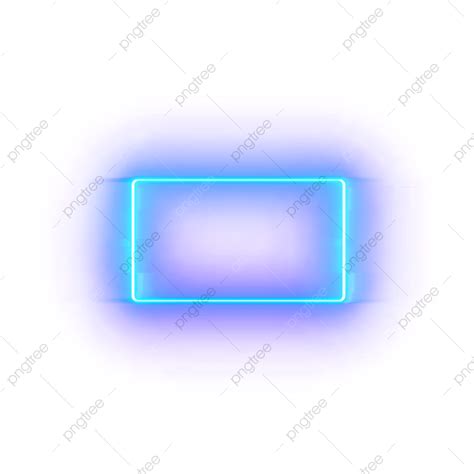 Blue Laser Neon Light Rectangle Effect, Neon, Border, Neon Border PNG ...