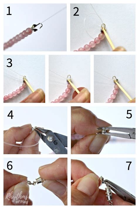 How to Make (Start and Finish) a Beaded Necklace or Bracelet | RoP | Diy jewelry tutorials, Diy ...