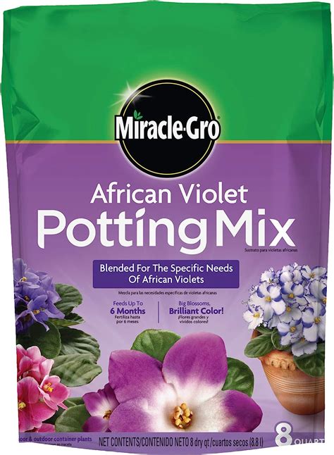 Amazon.com: Miracle-Gro African Violet - Mezcla para macetas, 8 cuartos ...