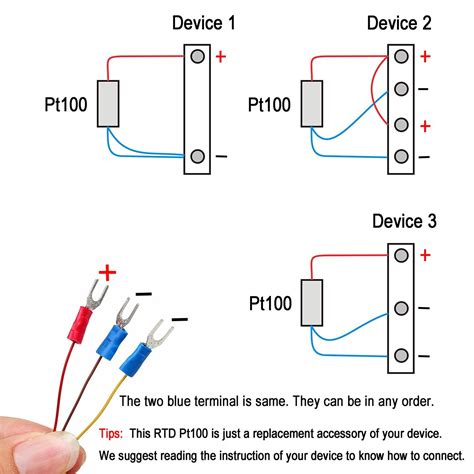 CrocSee RTD Pt100 Temperature Sensor Probe 3 Wires 2M Cable Thermocouple -58~572°F (-50-300°C) 1 ...