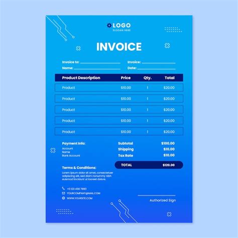 Free Vector | Tech repair invoice template