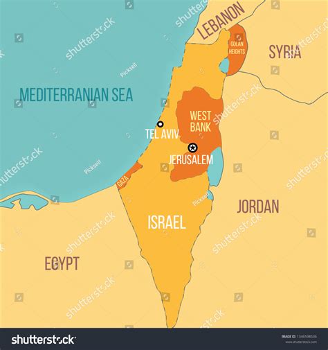 Vector Map Israel Including Egypt Syria Stock Vector (Royalty Free ...