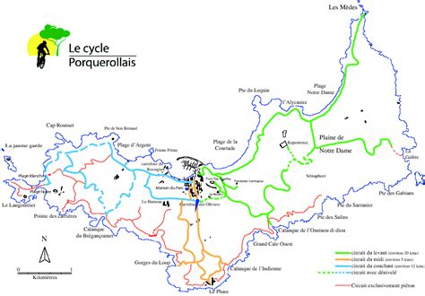 Reservation bikes map porquerolles island