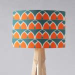 Teal and Orange Arches Lampshade - The British Craft House