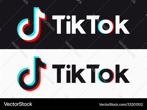 Tiktok icon glitch tik tok logo Royalty Free Vector Image