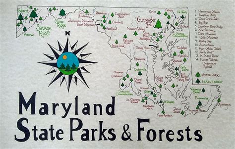 Maryland State Parks Map - Etsy Australia