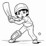 Premium Vector  Cricket Player coloring Book For Kids Illustration sketch template