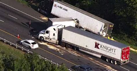 Crash involving tractor-trailers slows traffic on I-95 northbound in Harford County - CBS Baltimore