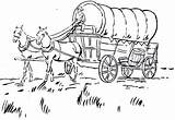 Covered Wagon Coloring Page Sketch sketch template