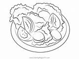 Salad Coloring Page sketch template