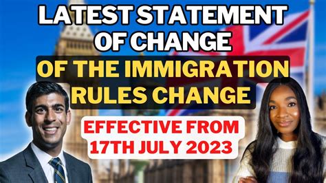 The Latest Statement Of Change For July 2023 | New Immigration Rules - YouTube