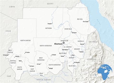 Printable Sudan Physical Map – Free download and print for you.