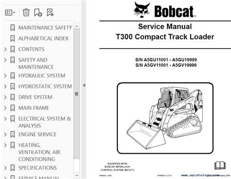 Bobcat T300 Compact Track Loader Service Manual PDF Download