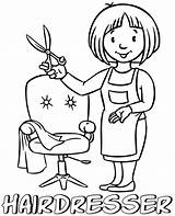 Printable hairdresser coloring Page For Free sketch template