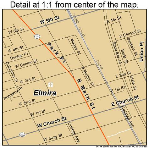 Elmira New York Street Map 3624229