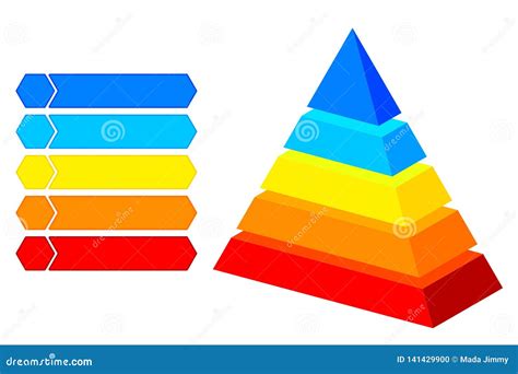 Plantilla De Infographics De La Pirámide De Cinco Niveles Foto de ...