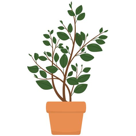 Cute cartoon home plant in clay pot. Vector illustration 3193499 Vector Art at Vecteezy