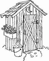Outhouse Drawings Sketch Coloring Page sketch template