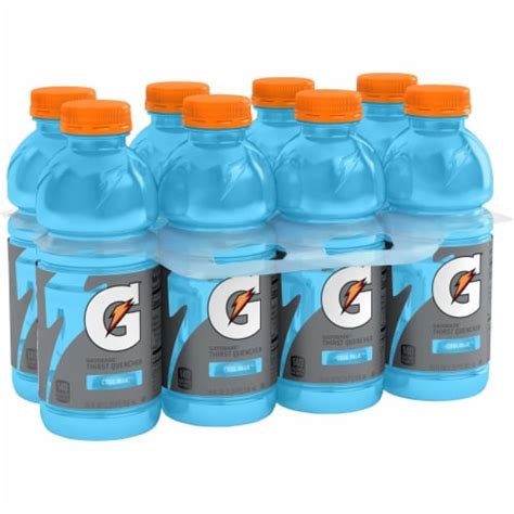 Gatorade Thirst Quencher Cool Blue Electrolyte Enhanced Sports Drink, 8 bottles / 20 fl oz - Fry ...