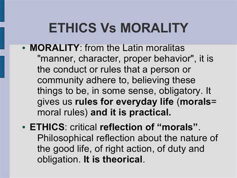 Ethics and morality