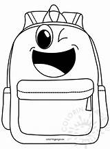 School Backpack Coloring Page Sketch sketch template