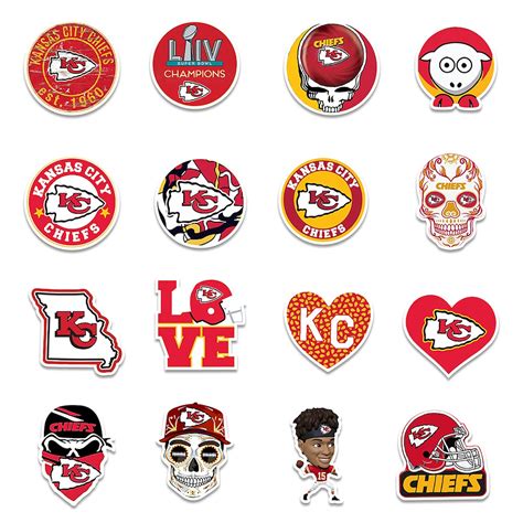 50pcs Kansas City Chiefs StickersNFL stickersKC stickers | Etsy