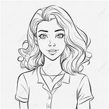 Meisjesgezicht Kleurplaten TOPModel Jurkje Gratis sketch template