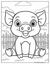 Cute Cartoon Pigs Coloring Pages sketch template