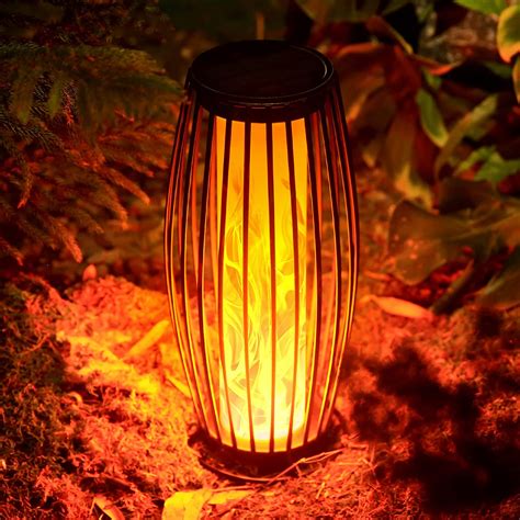 Outdoor Hanging Portable Flickering Flame Fire Metal Solar, 46% OFF