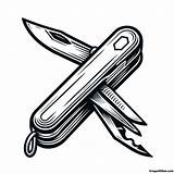 Swiss Army Knife Coloring Pages Free Printable sketch template