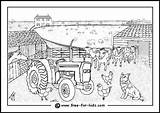 Farm Scene Coloring Pages For Kids Super Animal  sketch template