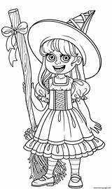 Coloring Page Of A Witch sketch template